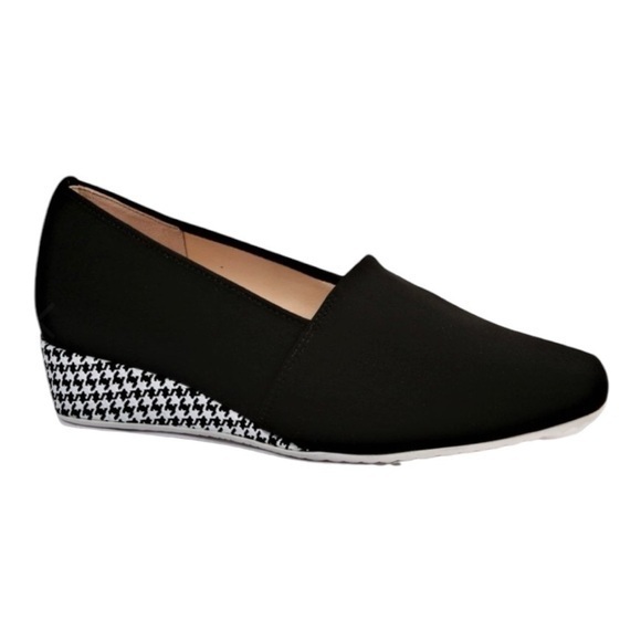 hassia Shoes - HASSIA JESOLO BLACK STRETCH SLIP ON Size US 8 UK 39 EU 6 Width J Black Wedge